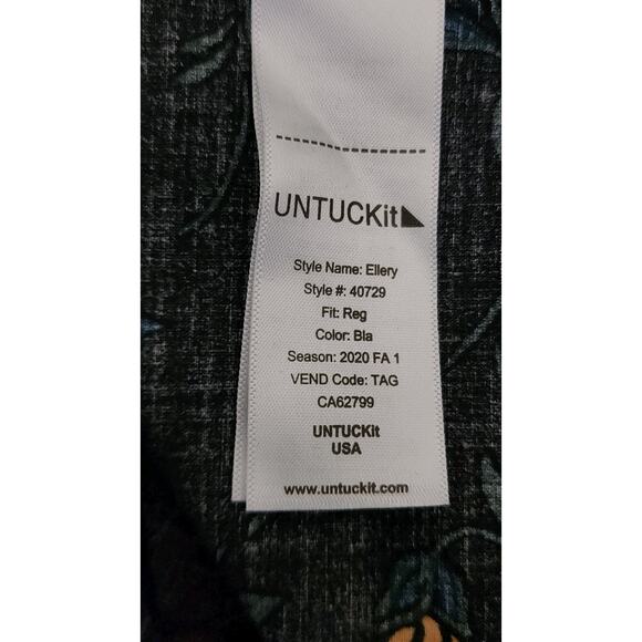 UNTUCKIT Ellery Button Up Shirt Long Sleeve Dress Women 2 Floral Belted Cotton - Picture 5 of 5